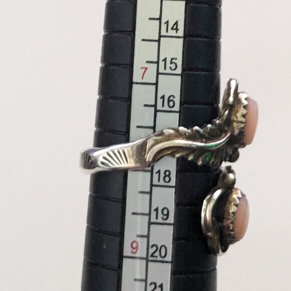 Vintage Signed RB Richard Begay Native Navajo 925 Sterling MOP Bypass Ring 7.75 - Picture 8 of 8